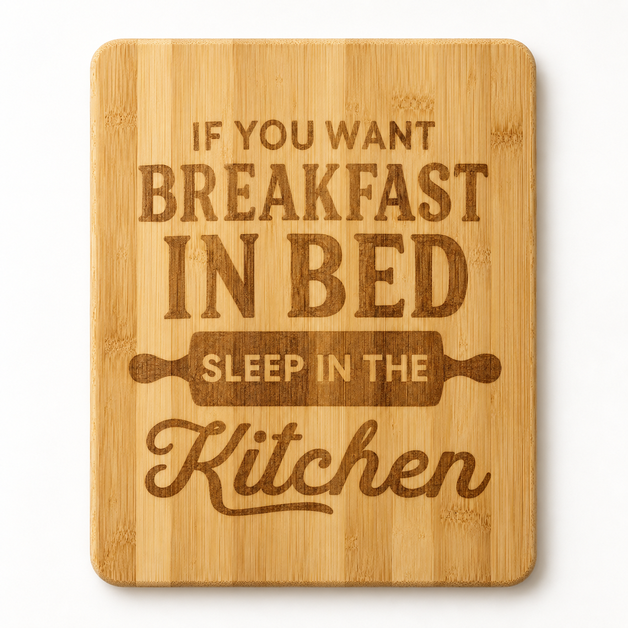 Laser-engraved bamboo cutting board